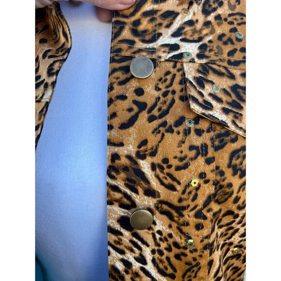 Russell Kemp Women's Vintage Secretary Career Sequin Jacket Animal Print Size 10 - Picture 5 of 10